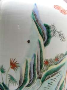 HUGE STUNNING CHINESE LATE QING PERIOD FAMILLE VERTE ANTIQUE VASE 45 