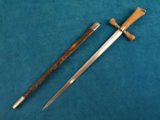 19th C. Scottish Stag Handle Dirk Dagger Claymore Sword w/ German 