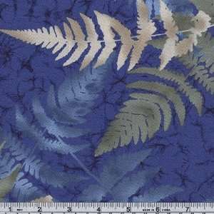  54 Wide Cotton Batiste Fern Shadows Blue Fabric By The 