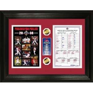 Phillies 2008 World Series Game 5 Line Up Card 24KT Gold Coin Photo 