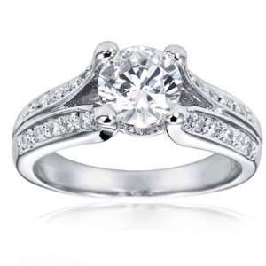14K White Gold Vintage Split Shank Engagement Ring   Does not Include 