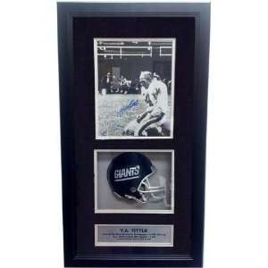  Y.A. Tittle Signed Giants Bloody Shadowbox Sports 