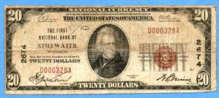 ecoins49 1929 $20 National Currency Stillwater,MN Ch# 2674 Low 