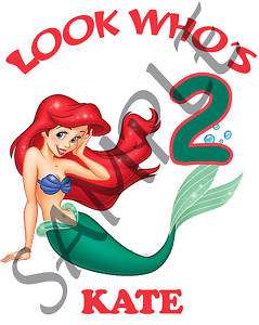 Personalized Little Mermaid Ariel Birthday T Shirt  