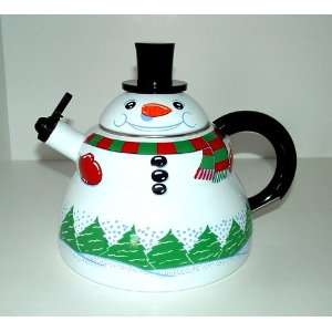  Tin Snow Man Tea Pot 
