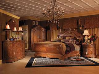 AICO Cortina 7 Piece California King Sleigh Bedroom Set with 6 Drawer 
