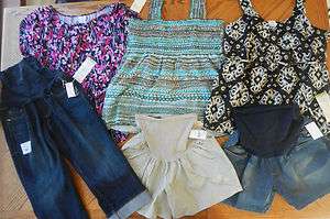 NEW Maternity clothes Lot XL Tops Capri Pant Shorts $232 Summer 