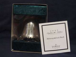 1997 Towle Silversmiths Annual Christmas Bell Angel MIB  