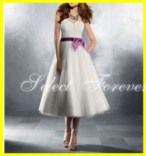 2012 Spring Pretty Sweetheart Tulle Tea Length Bridal Gowns Wedding 