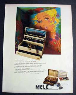 1968 Vintage MELE Jewel Case Pop Art Girl 60s Print Ad  