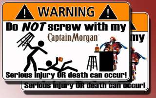 Funny Captain Morgan Warning sticker Rum decal  