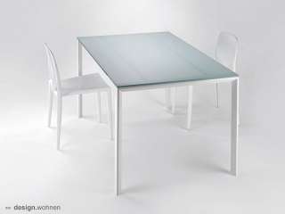 INFINITI Sideout Tisch Esstisch Glas 100x150 weiß  