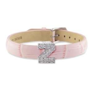  Diamond Clip On Initial letter Z with Pink Leather 