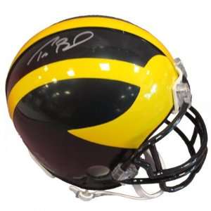 Tom Brady Signed Mini Helmet Michigan Wolverines NCAA  
