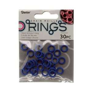  10mm Blue Chain Maille Silicone O Rings, 30pc Arts 