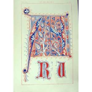 1860 Art Illuminating Alphabet Letters Colour Design 