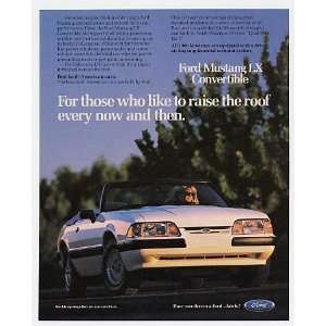  1990 Ford Mustang LX Convertible Print Ad (12758)