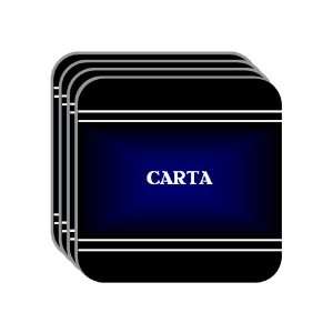 Personal Name Gift   CARTA Set of 4 Mini Mousepad Coasters (black 