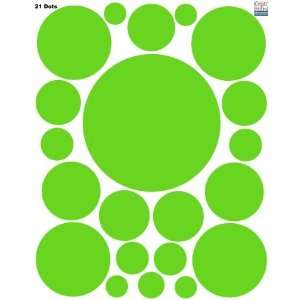 Polka Dot Circle Dots Wall Decals (21) Vinyl Lime Green Wall Dot 