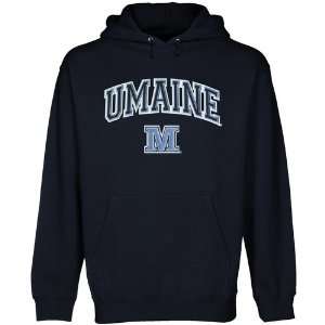 NCAA Maine Black Bears Navy Blue Logo Arch Applique Midweight Pullover 