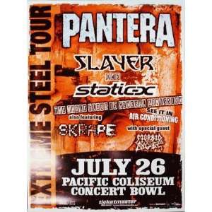  Pantera Slayer Static X Vancouver Concert Poster