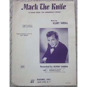  Mack the Knife Bobby Darin Sheet Music Brecht Weill 