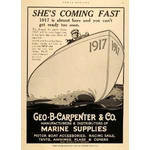 1916 Ad Geo. B. Carpenter Marine Supply Products 1917   Original Print 