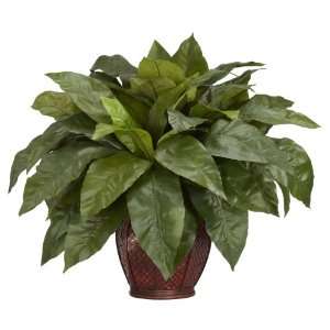   Birdsnest Fern w/Decorative Vase Silk Plant Green Colors   Silk Plant