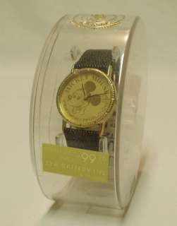   NIB Vintage DISNEY Mickey Mouse Lorus Quartz Gold Coin Watch  