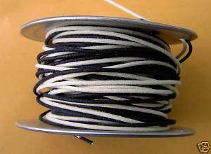 50 ft Cloth Push Back TINNED Wire Black & White 22  