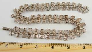 Sterling Necklace Mexico Greek Key Double Design 17.5  
