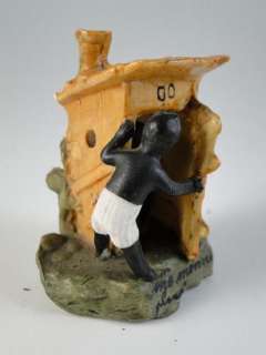 Vintage Black Americana Outhouse Figurine Novelty German Bisque Old 