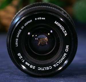 Near Mint MD MINOLTA CELTIC Prime Manual Focus 28mm f12.8 Lens  