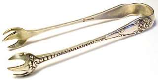 Claw Design Vintage Sterling Silver Sugar Cube Tongs  