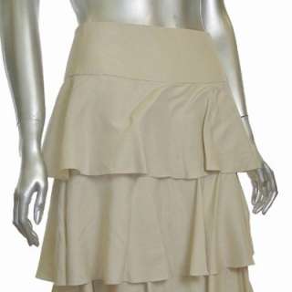 Sutton Studio Womens Silk Tiered Ruffle Layer Skirt  