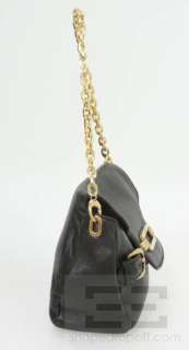   Choo Black Leather Teri Convertible Chain Strap Clutch Bag  
