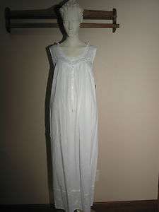   66 Eileen West Long White Lawn Cotton Nightgown Gown Sizes S M L & XL