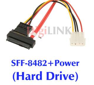 50cm New Mini SAS SFF 8484 to 4 x SFF 8482 + Power cbl  