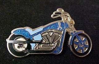 Colon Cancer Blue Ribbon Motorcycle Biker Pin Tac New  