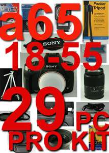 Sony A65 SLT A65 With 18 55mm 29 Piece Pro Kit + 5 Years Warranty 