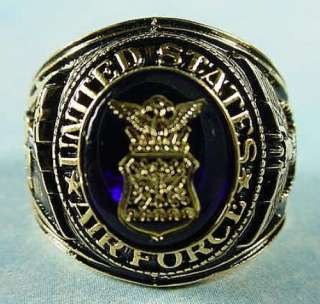 New 18KTGP Air Force Signet Ring   Military   Sizes 7 15  