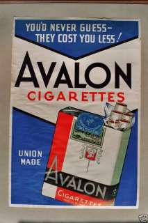 Avalon Cigarettes Store POSTER   circa 1940s  