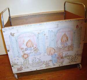 VINTAGE PRECIOUS MOMENTS ROLLING TOY CHEST, TOY BOX CIRCA 1977 
