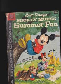 1958 Dell Giant  Walt Disneys Mickey Mouse Summer Fun #1  