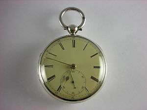 Rare Massey English fusee early lever key wind pocket watch, sterling 