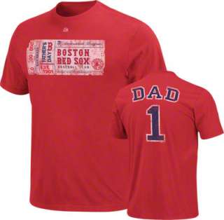 Boston Red Sox Athletic Red Fathers Day #1 Dad T Shirt 