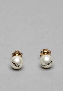 JUICY COUTURE Pearl Earrings in White  