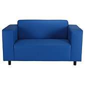 Stanza Small Leather Effect Sofa Blue