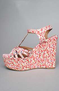 Jeffrey Campbell The Swan Song Shoe in Red Floral  Karmaloop 