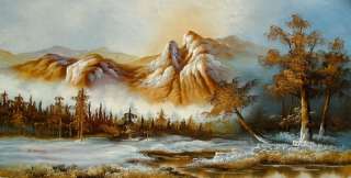 ALASKA RAPID WATERS Hand Signed Original Canvas Oil Painting  